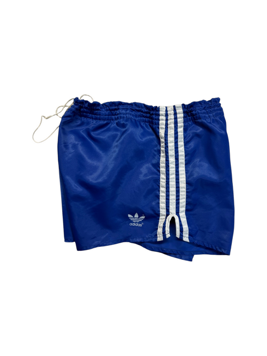 80s Adidas Shorts Nylon Glanz Sprinter Made In West Germany Blau - RareRags