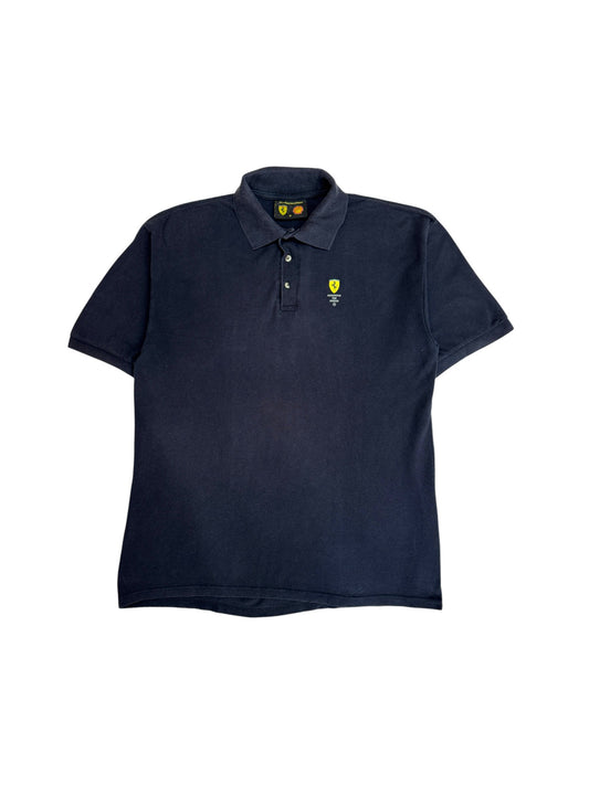 90s Ferrari Racing Polo Shell Schwarz XL