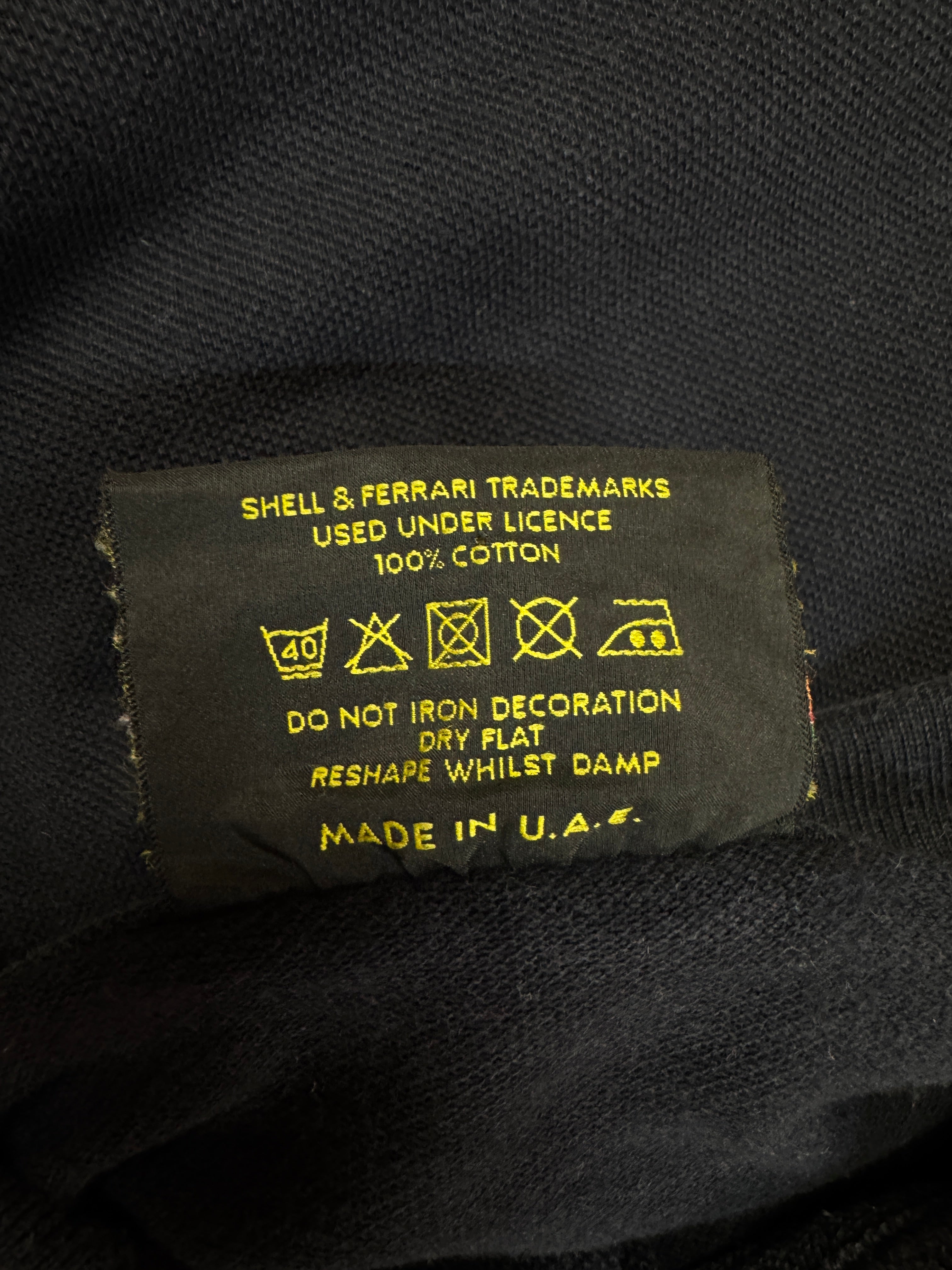 90s Ferrari Racing Polo Shell Schwarz XL