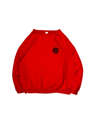 90s Sweater "Hubraum statt Spoiler - Ketten Inst" Rot L