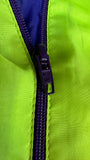 Vintage Adidas Windbreaker 80s Nylon Kapuze im Kragen Grün Lila D9 XL-XXL