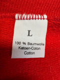 90s Sweater "Hubraum statt Spoiler - Ketten Inst" Rot L