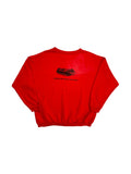 90s Sweater "Hubraum statt Spoiler - Ketten Inst" Rot L