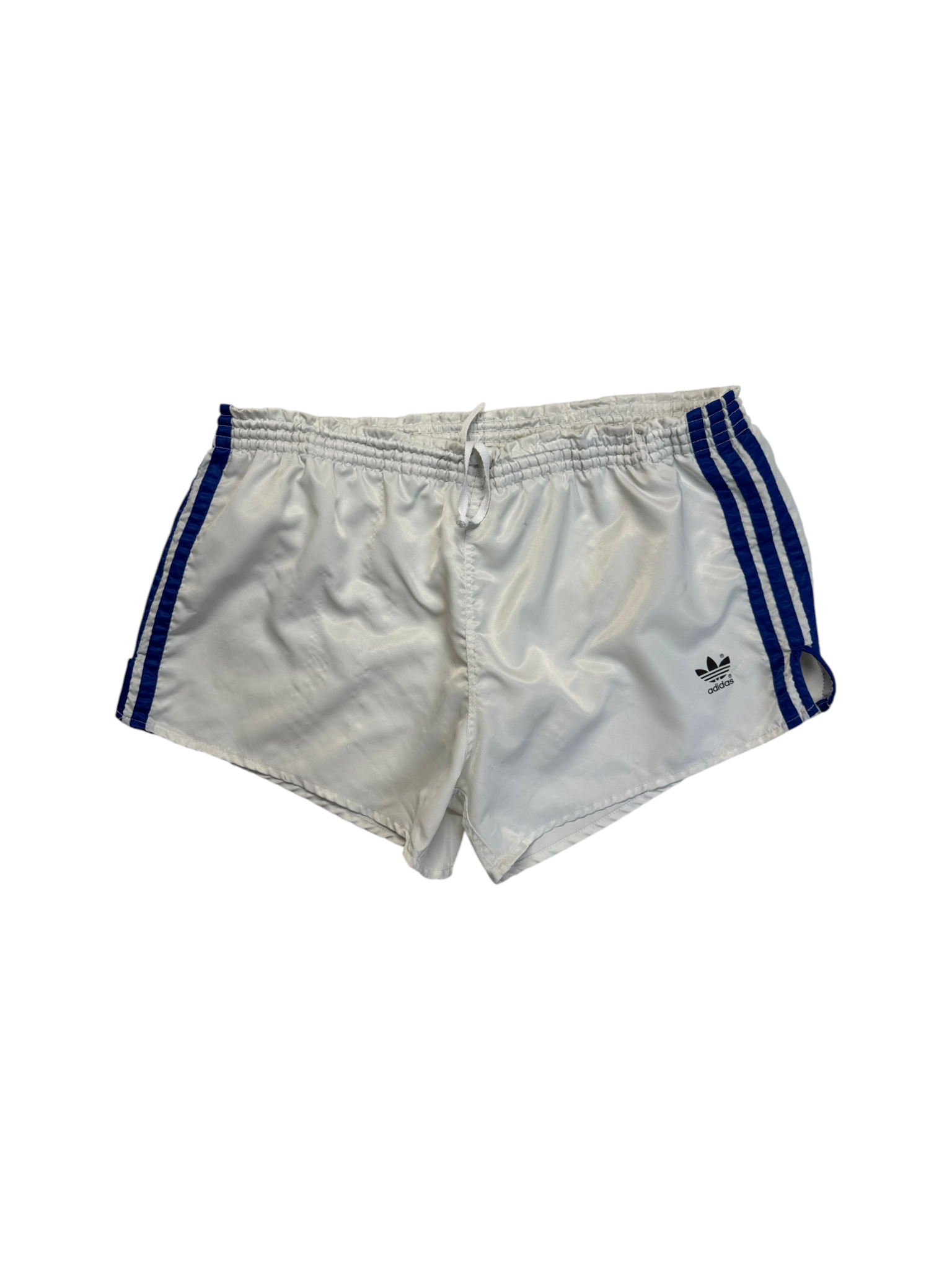 80s Adidas Shorts Nylon Glanz Sprinter Weiß - RareRags