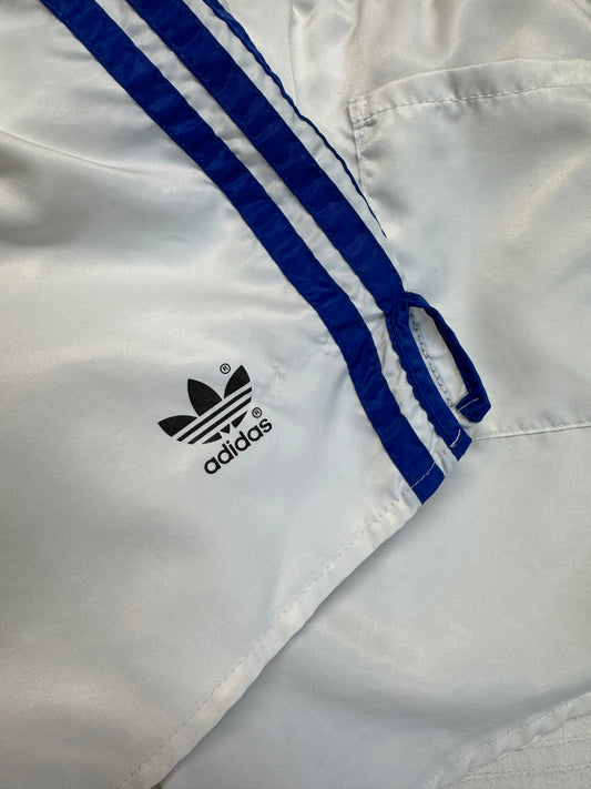 80s Adidas Shorts Nylon Glanz Sprinter Weiß - RareRags