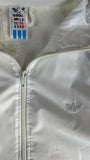 Vintage Adidas Sportjacke 80s Damen Made In West-Germany Bunte Akzente Weiß D42 M-L