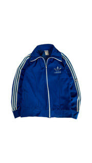 Vintage Adidas Sportjacke Early 80s "TSV Bordenau" Fußball Patch Made In Hong Kong Blau Weiß D164 XXS