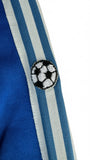 Vintage Adidas Sportjacke Early 80s "TSV Bordenau" Fußball Patch Made In Hong Kong Blau Weiß D164 XXS