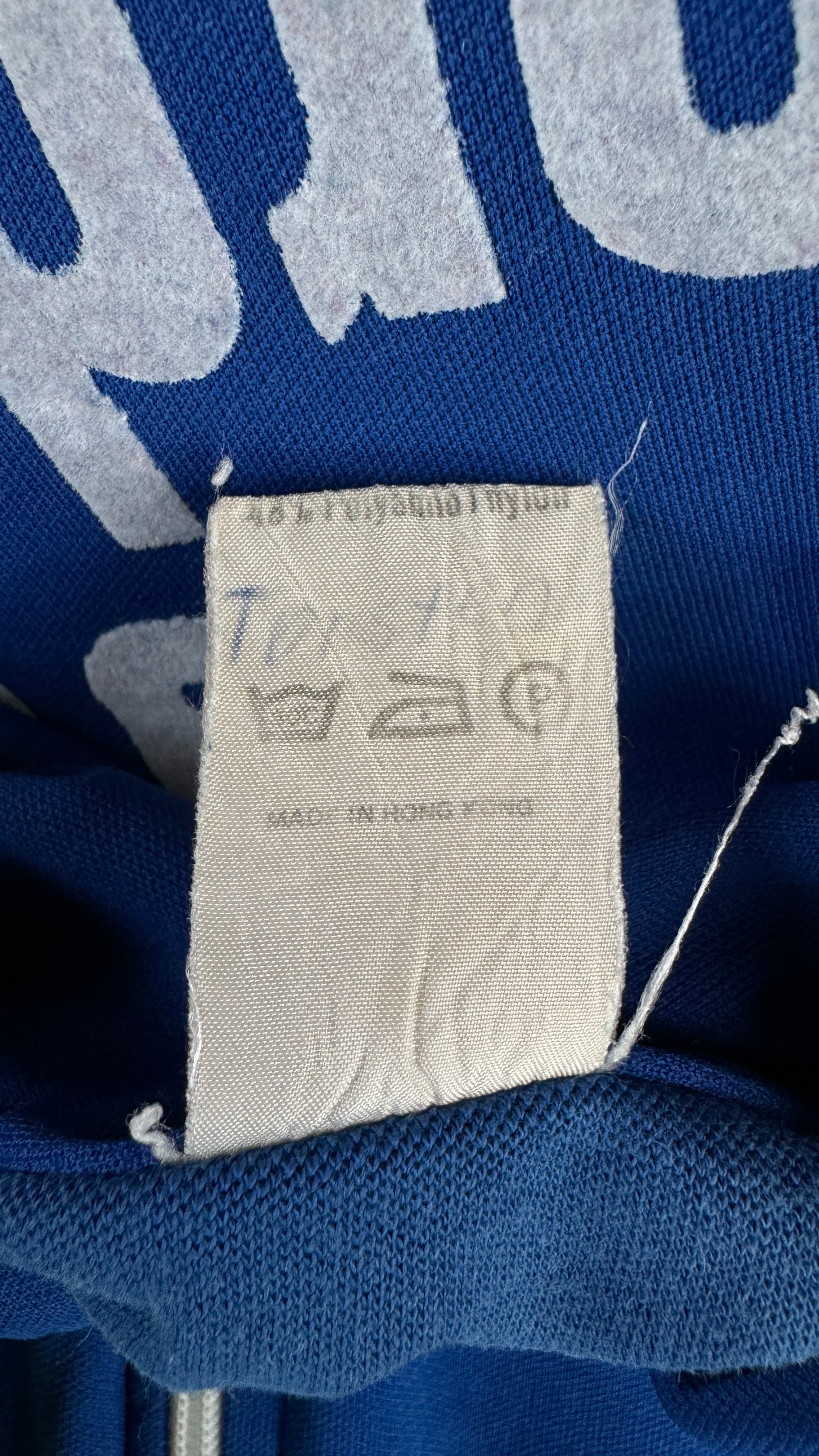 Vintage Adidas Sportjacke Early 80s "TSV Bordenau" Fußball Patch Made In Hong Kong Blau Weiß D164 XXS