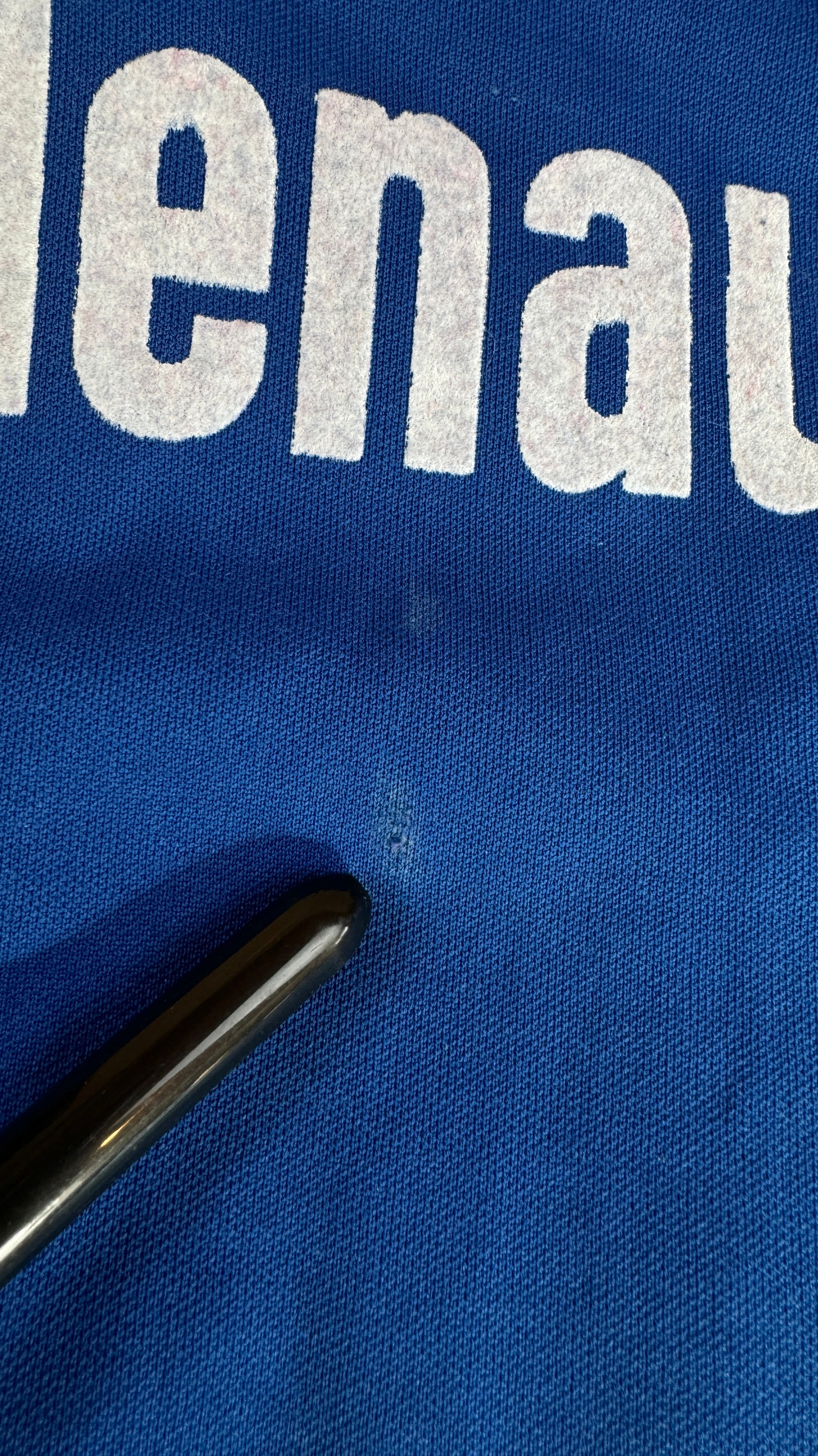Vintage Adidas Sportjacke Early 80s "TSV Bordenau" Fußball Patch Made In Hong Kong Blau Weiß D164 XXS