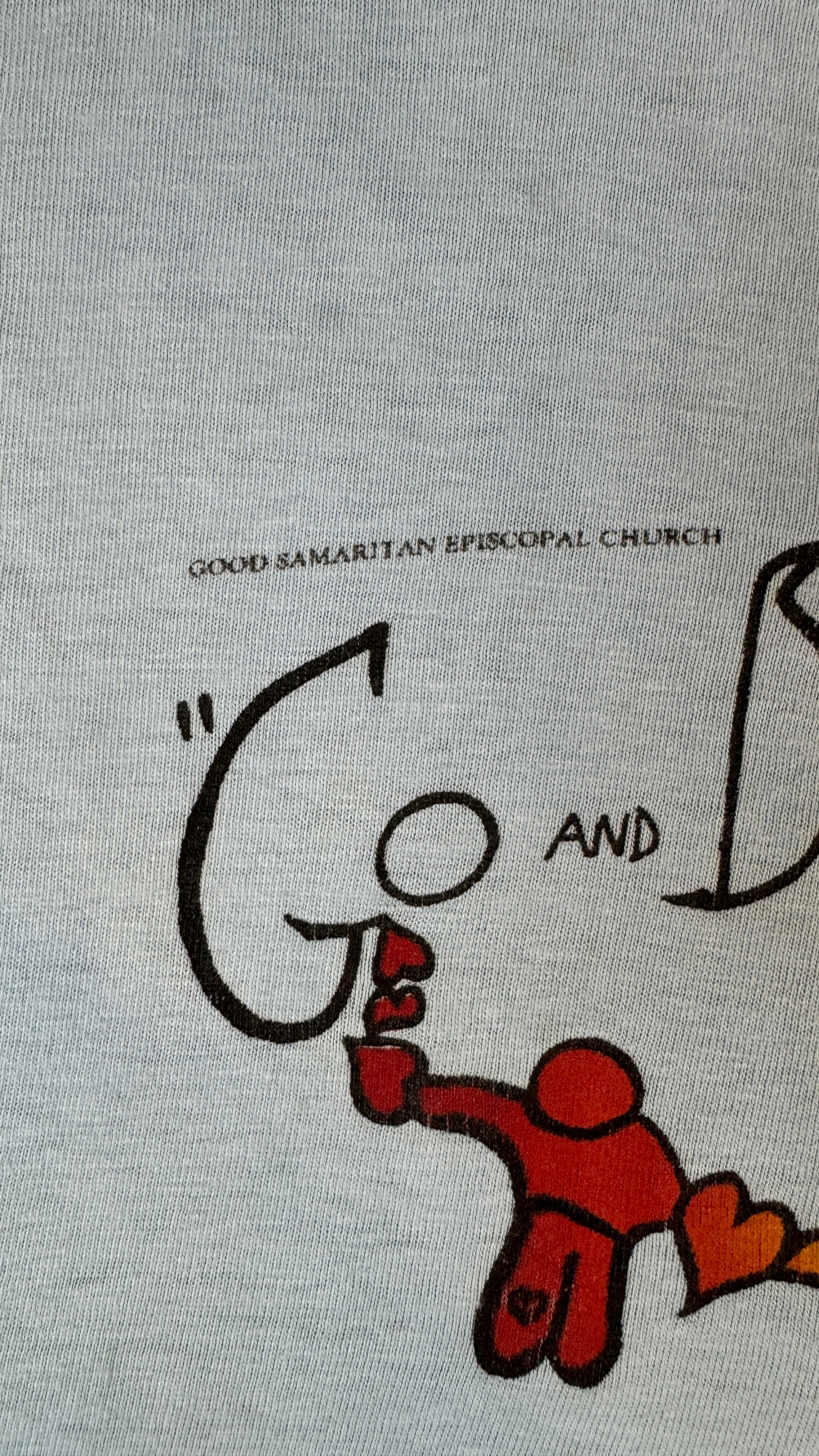 Vintage Hanes Shirt 1982 Good Samaritan Episcopal Church "go and do it likewise" Made In USA Single Stitch Blau L - RareRags