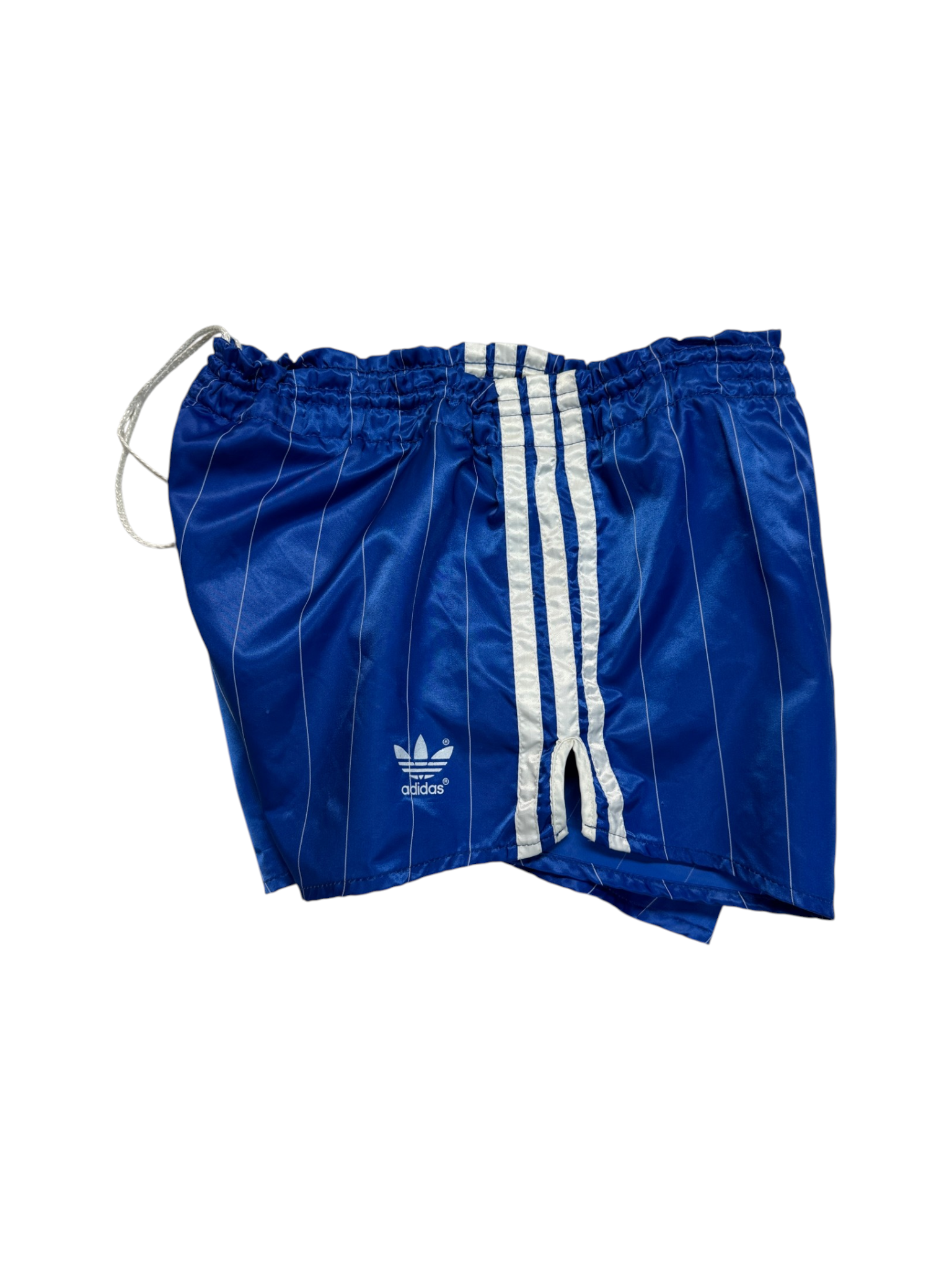 80s Adidas Shorts Nylon Glanz Sprinter "Santiago" Made In West Germany Blau - RareRags