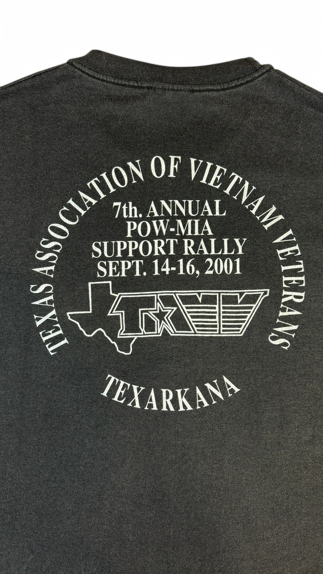 Hanes Shirt 2001 "texas association of vietnam veterans" Schwarz L - RareRags