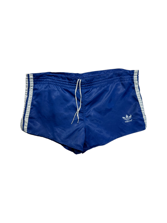 70s Adidas Shorts Nylon Glanz Sprinter Made In West Germany Blau - RareRags