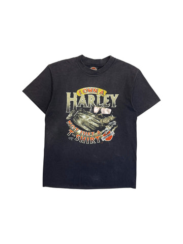 1991 Harley Davidson Shirt 3D Emblem "I own a Harley not just a shirt" Single Stitch Made In USA, L
