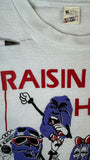 Vintage Screen Stars Shirt 80s California Raisins "Raisin Hell" Single Stitch Made In USA Weiß L-XL