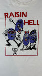 Vintage Screen Stars Shirt 80s California Raisins "Raisin Hell" Single Stitch Made In USA Weiß L-XL