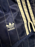 80s Adidas Shorts Nylon Glanz Sprinter "Santiago" Gestreift Made In West Germany Dunkelblau