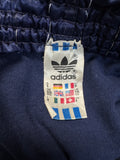 80s Adidas Shorts Nylon Glanz Sprinter "Santiago" Gestreift Made In West Germany Dunkelblau