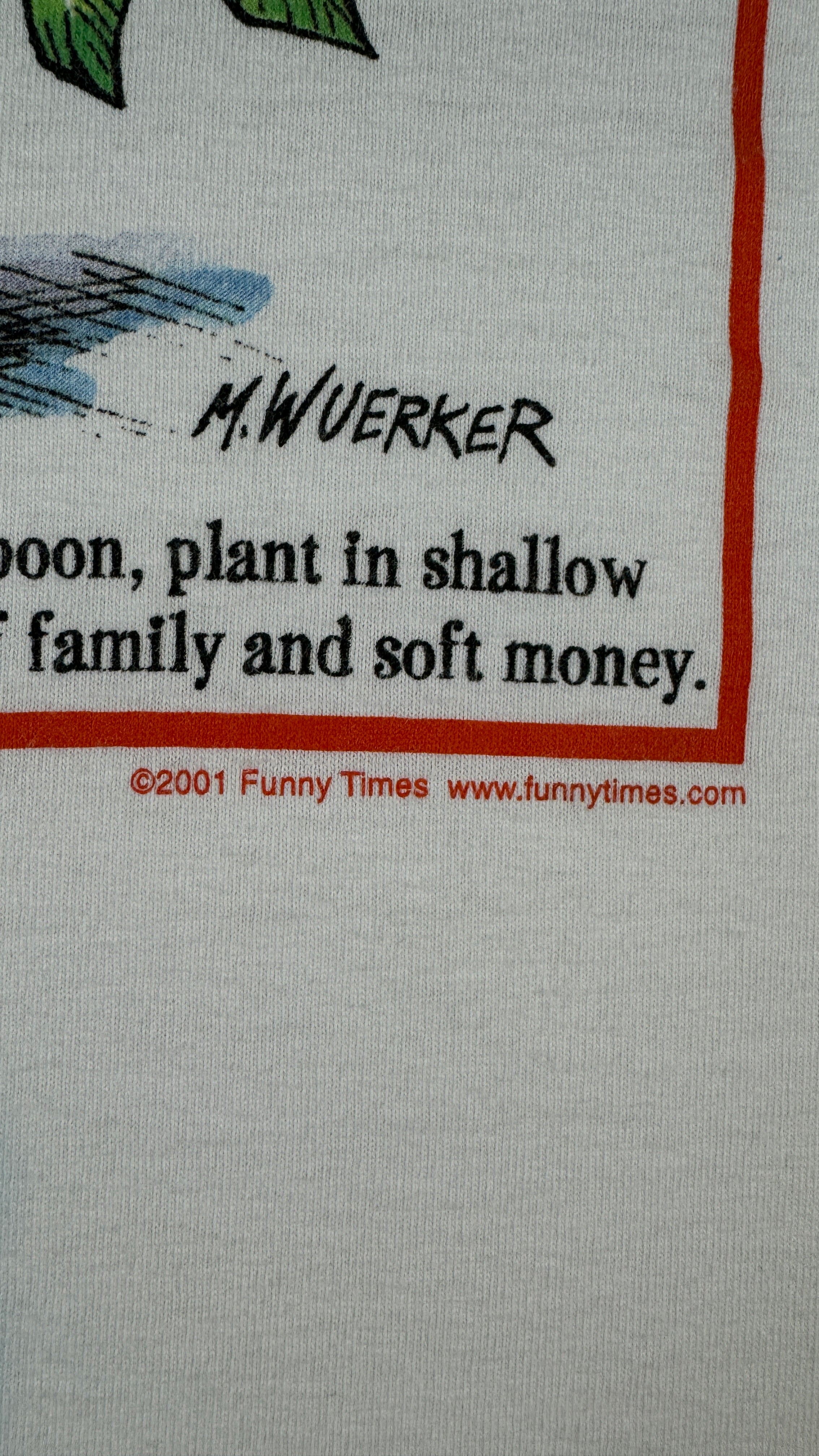 Vintage Alore Shirt 2001 politische Satire George W. Bush "Texas Homegrown Dope-Bushleague" Single Stitch Made In USA Weiß XL