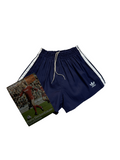 80s Adidas Shorts Sprinter Baumwolle Made In West Germany Dunkelblau - RareRags