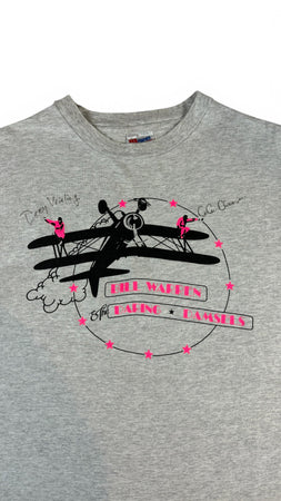Vintage Hanes Shirt 90s Bill Warren & The Daring Damsels Mit Unterschriften Made In USA Single Stitch Grau L