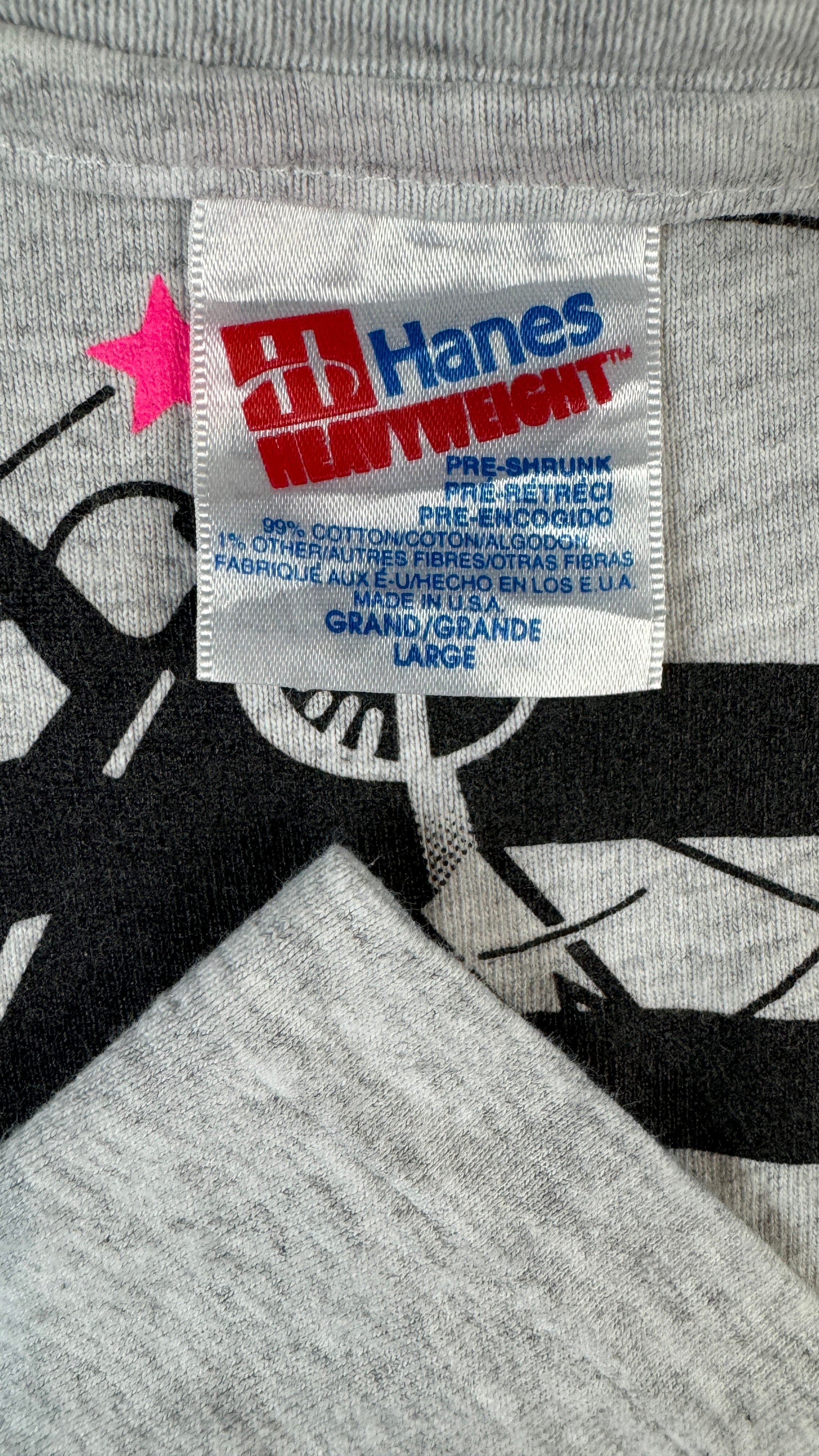 Vintage Hanes Shirt 90s Bill Warren & The Daring Damsels Mit Unterschriften Made In USA Single Stitch Grau L