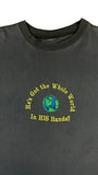Vintage Shirt 90s "He's Got the Whole World in HIS Hands!!" Single Stitch Schwarz L-XL