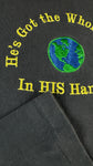 Vintage Shirt 90s "He's Got the Whole World in HIS Hands!!" Single Stitch Schwarz L-XL