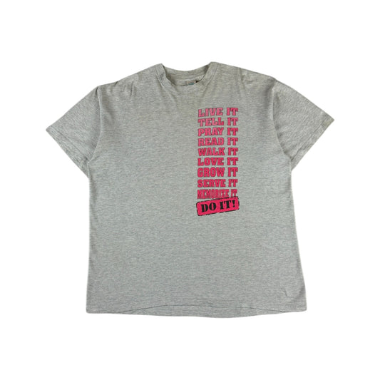 Vintage Witness Wear Shirt 1992 "Do it! God's Way" Single Stitch Grau L-XL