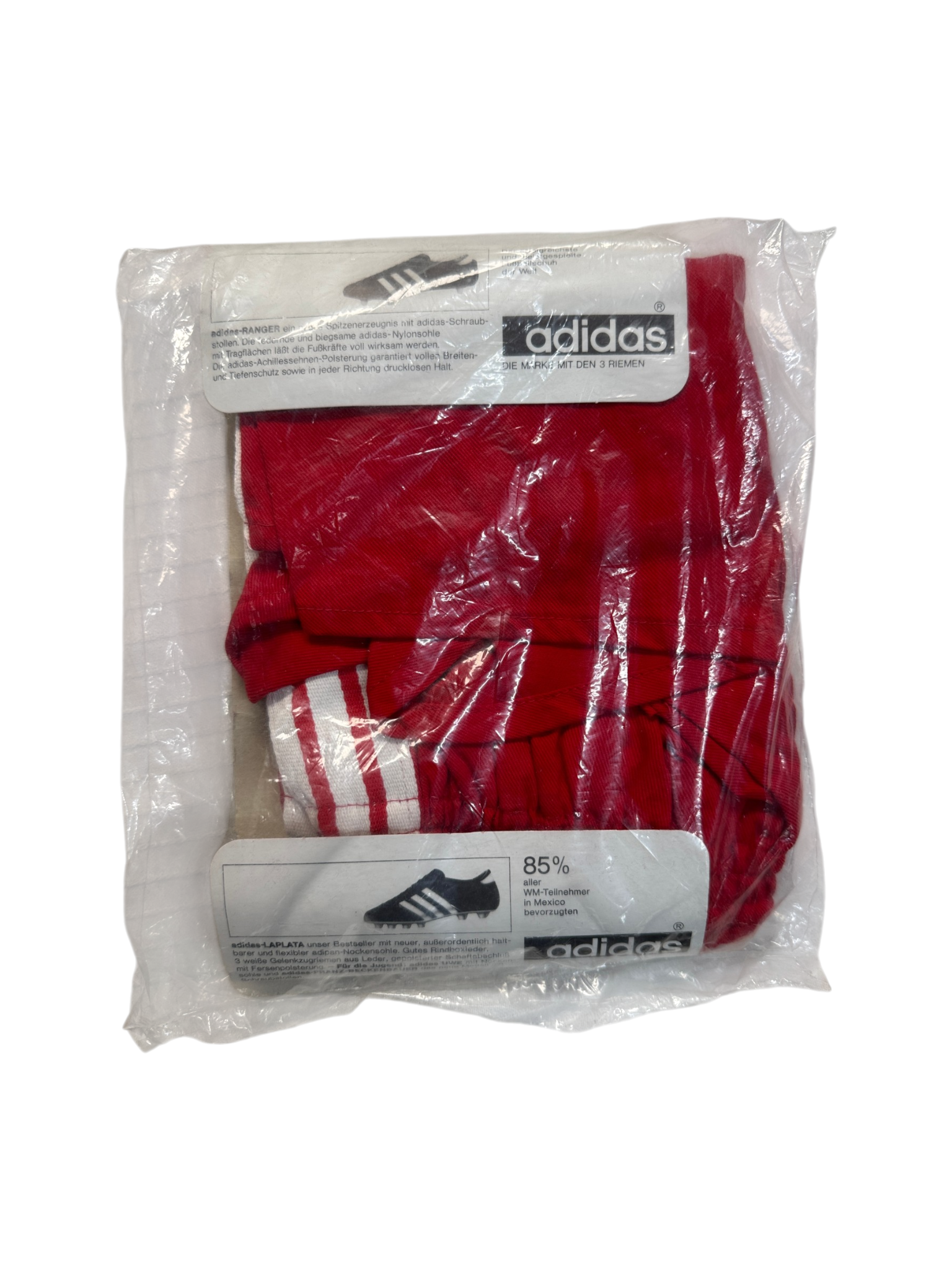 70s Adidas Shorts Sprinter Baumwolle Franz Beckenbauer Neu Und Versiegelt Rot - RareRags