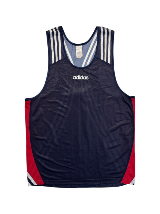 80s Adidas Sport Tanktop Made In Portugal Blau Rot