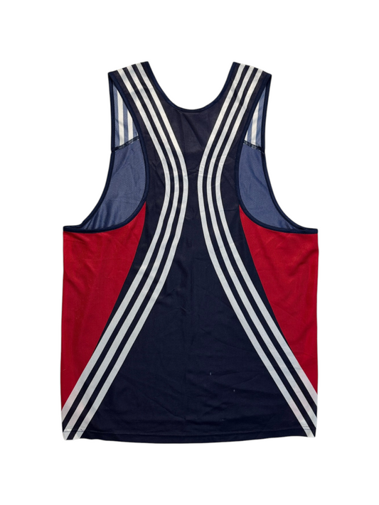 80s Adidas Sport Tanktop Made In Portugal Blau Rot