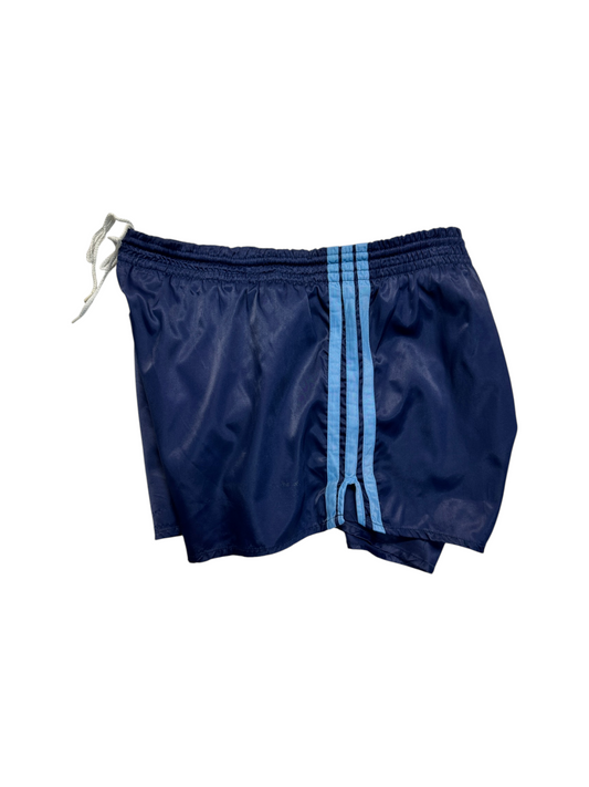80s Adidas Shorts Nylon Glanz Sprinter Dunkelblau - RareRags