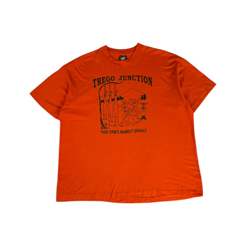 Vintage Screen Stars Shirt 90s "This Ones Barely Legal" Trego Junction Single Stitch Made In USA Orange XXL