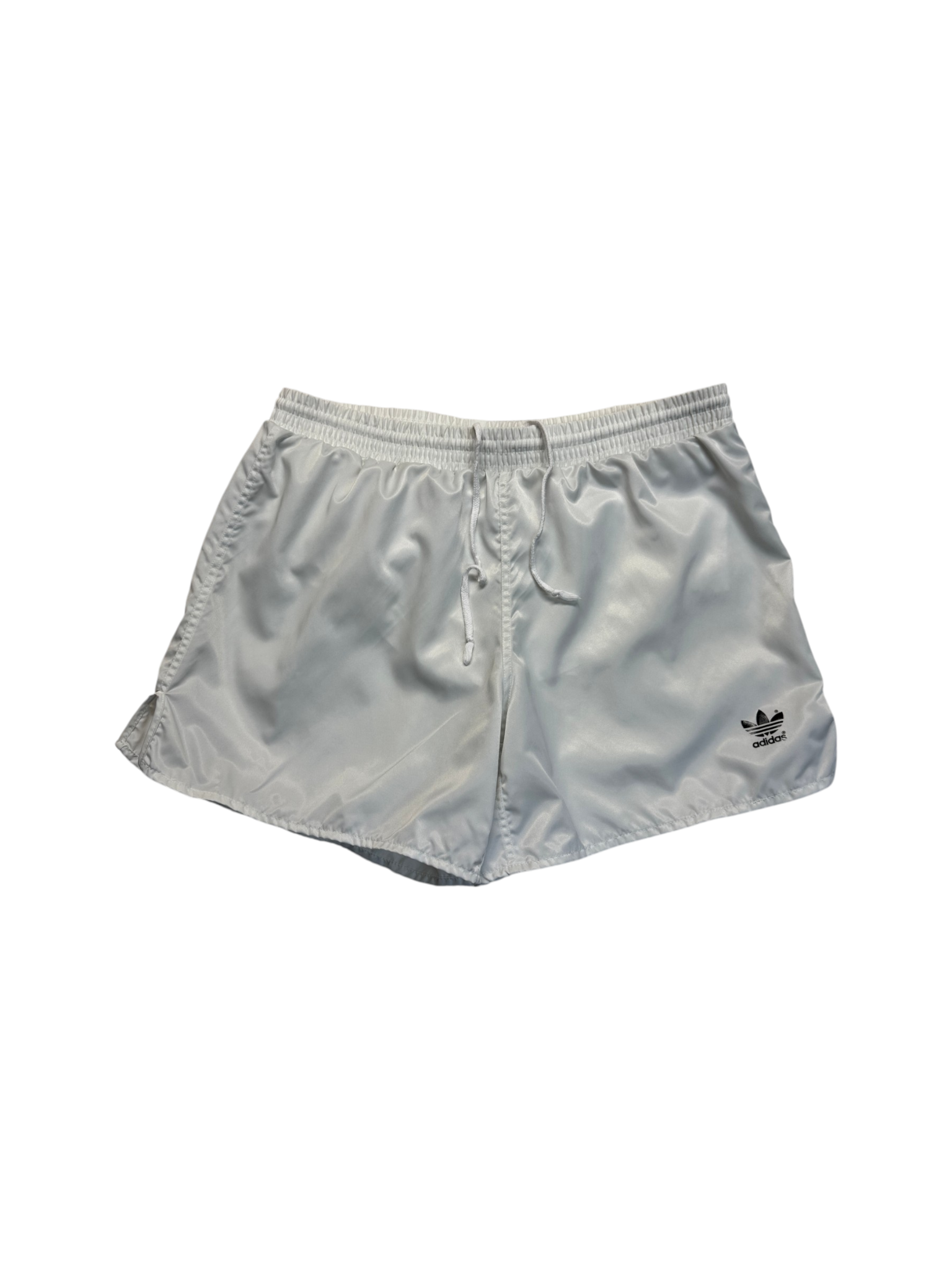 80s Adidas Shorts Nylon Glanz Sprinter Made In Yugoslavia Weiß - RareRags