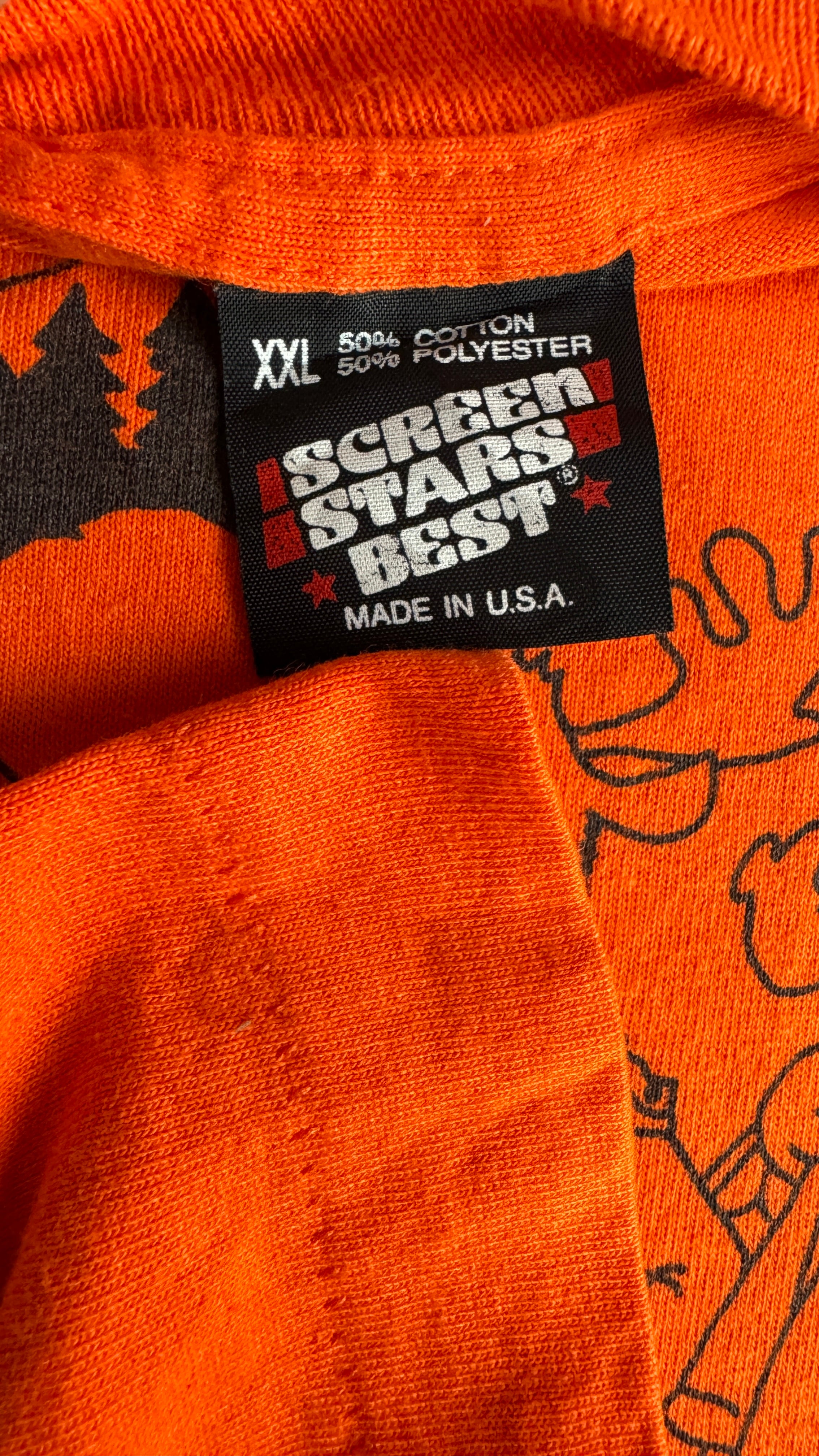 Vintage Screen Stars Shirt 90s "This Ones Barely Legal" Trego Junction Single Stitch Made In USA Orange XXL