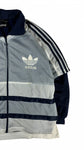 Vintage Adidas Sportjacke 90s Mesh-Overlay Basketball Oversized Hip Hop Navy Weiß (D5) M