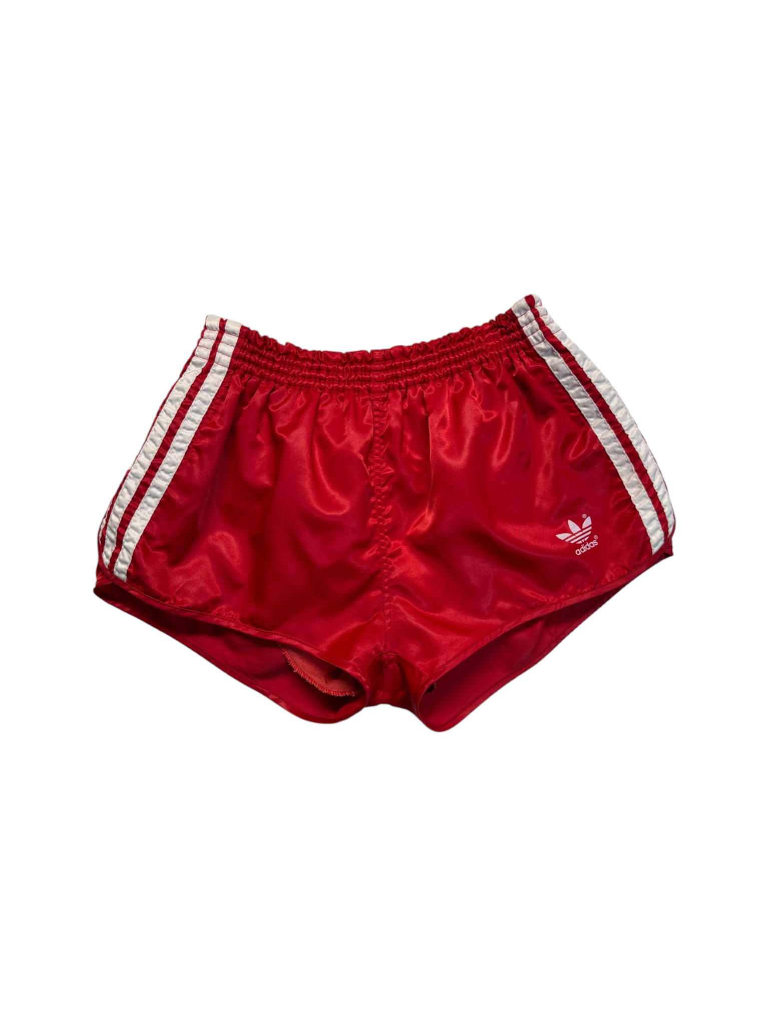 80s Adidas Shorts Nylon Glanz Sprinter Rot - RareRags