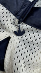 Vintage Adidas Sportjacke 90s Mesh-Overlay Basketball Oversized Hip Hop Navy Weiß (D5) M