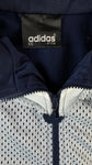 Vintage Adidas Sportjacke 90s Mesh-Overlay Basketball Oversized Hip Hop Navy Weiß (D5) M