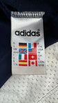Vintage Adidas Sportjacke 90s Mesh-Overlay Basketball Oversized Hip Hop Navy Weiß (D5) M