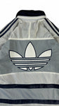 Vintage Adidas Sportjacke 90s Mesh-Overlay Basketball Oversized Hip Hop Navy Weiß (D5) M