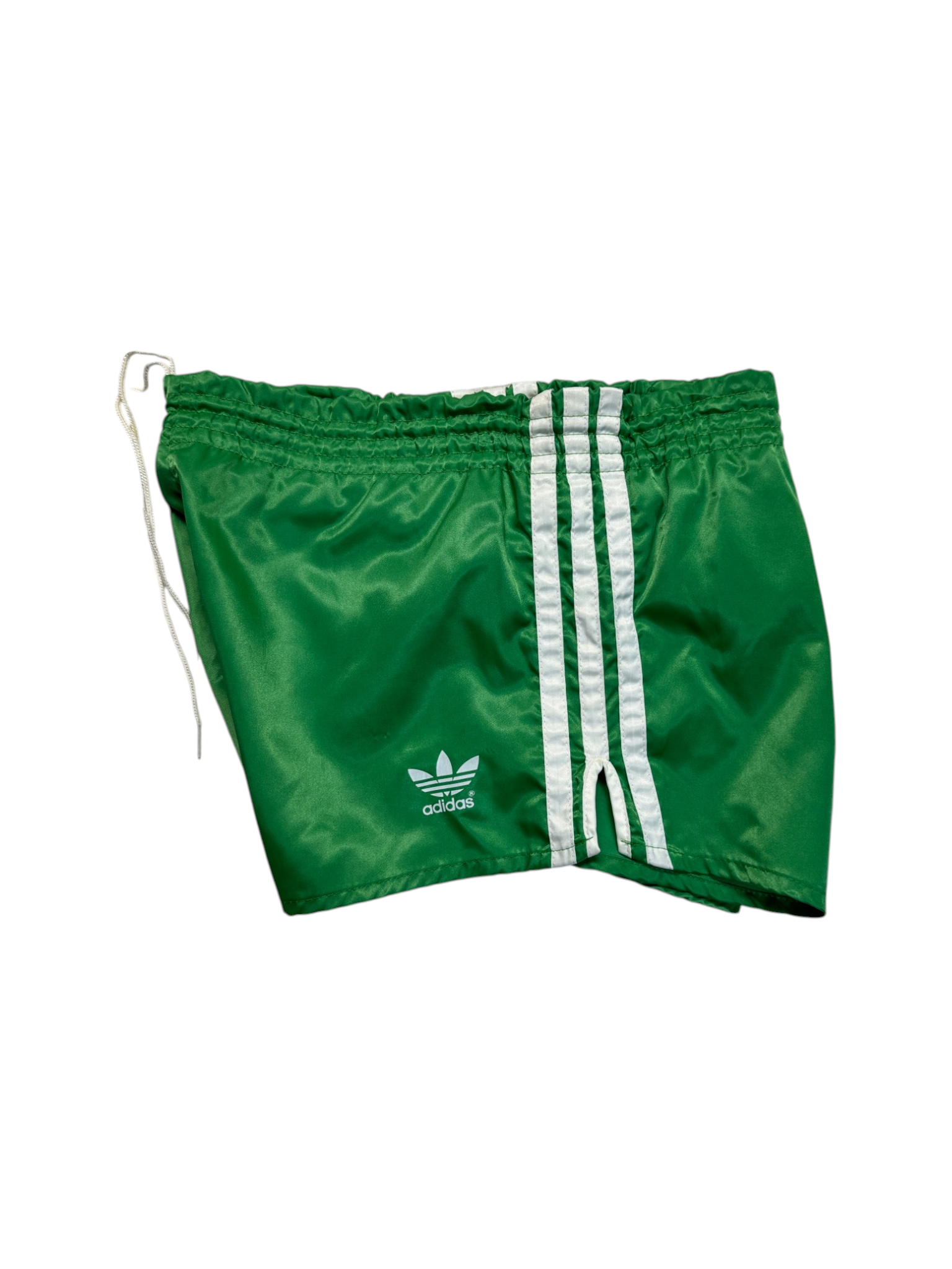 80s Adidas Shorts Nylon Glanz Sprinter Grün - RareRags