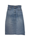1977 Levi’s High Waist Denim Midi Rock White Tab Made In Belgium Blau