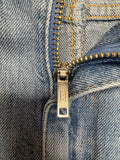 1977 Levi’s High Waist Denim Midi Rock White Tab Made In Belgium Blau