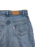 1977 Levi’s High Waist Denim Midi Rock White Tab Made In Belgium Blau