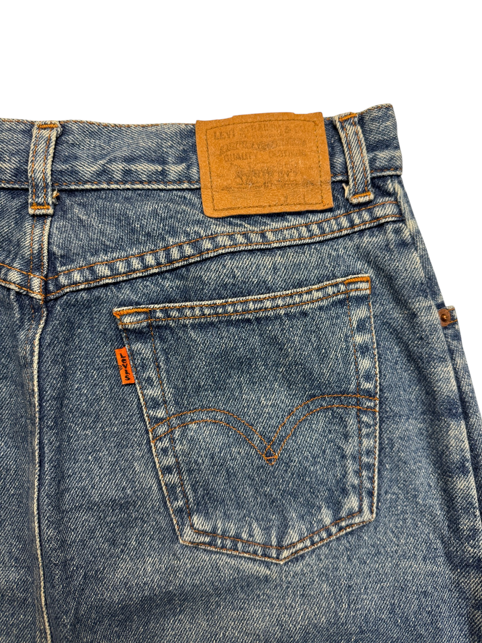 80s Levi’s Jeans Bleistiftrock Orange Tab Blau