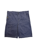 90s Armani Jeans Striped Seersucker Cargo Shorts Blau