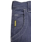 90s Armani Jeans Striped Seersucker Cargo Shorts Blau